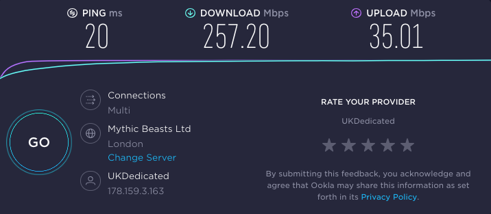 NordVPN speed test London