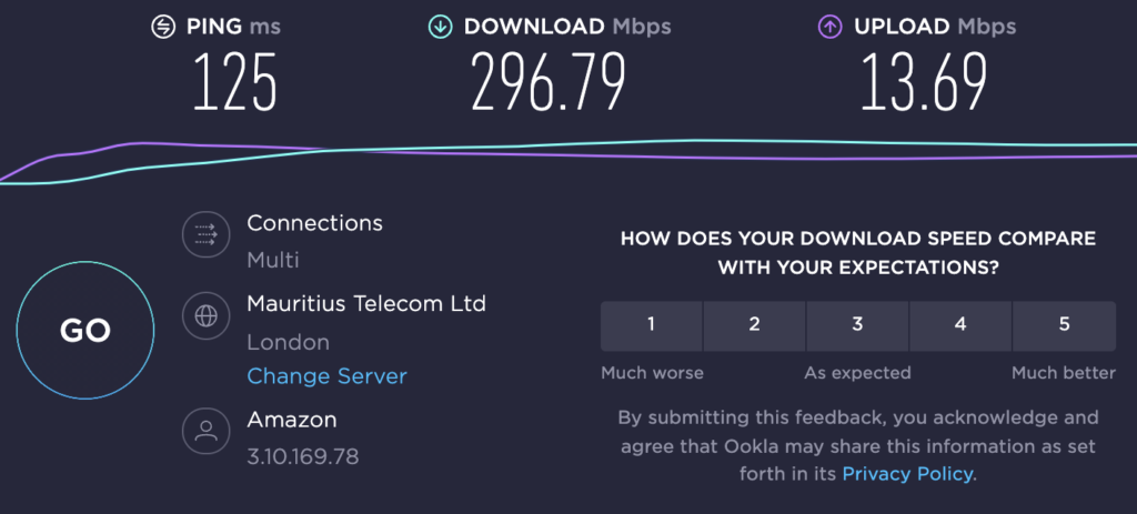 Norton speed results UK server