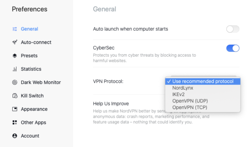 Nordlynx settings