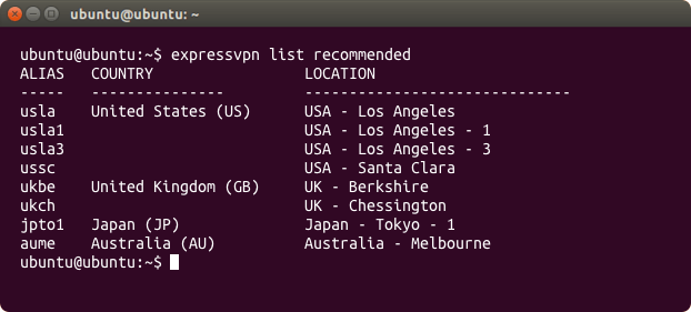 Linux recommended server location list