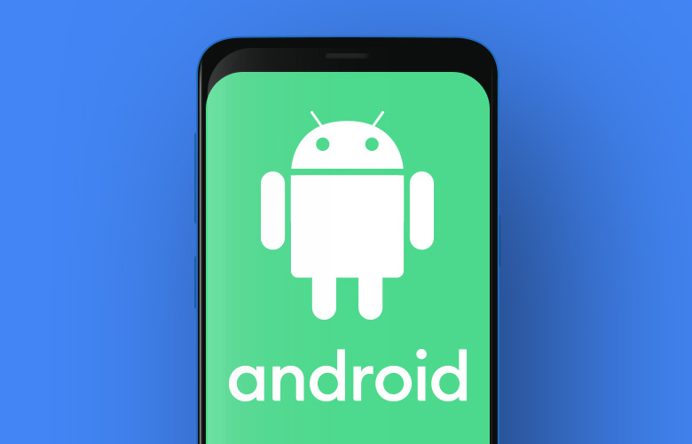 Smartphone with Android logo