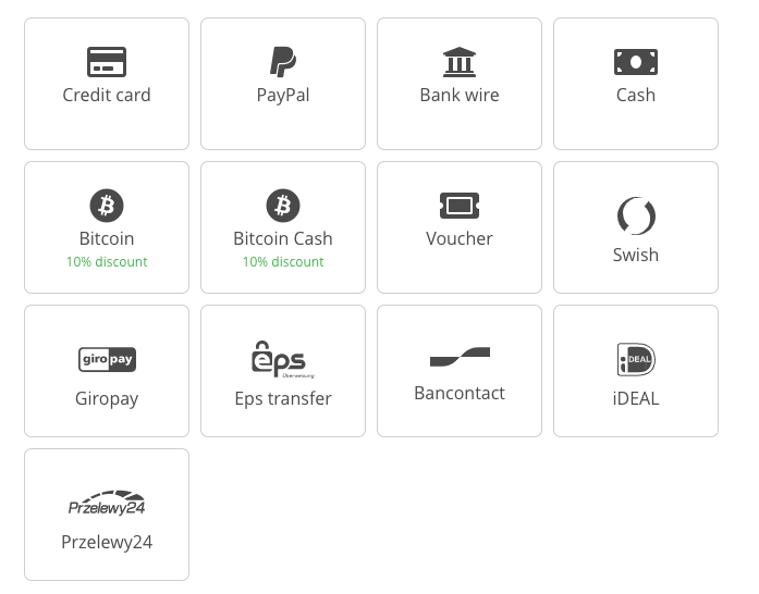 Mullvad payment methods