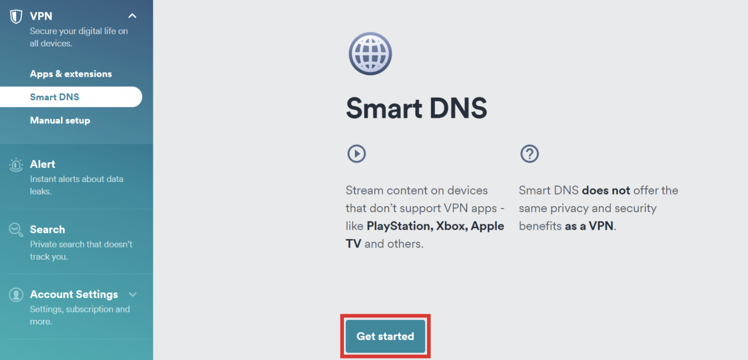 Surfshark SmartDNS settings