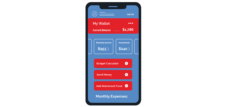 graphic of digital wallet on a smartphone