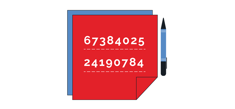 graphic of sticky notes with account numbers for crypto trading