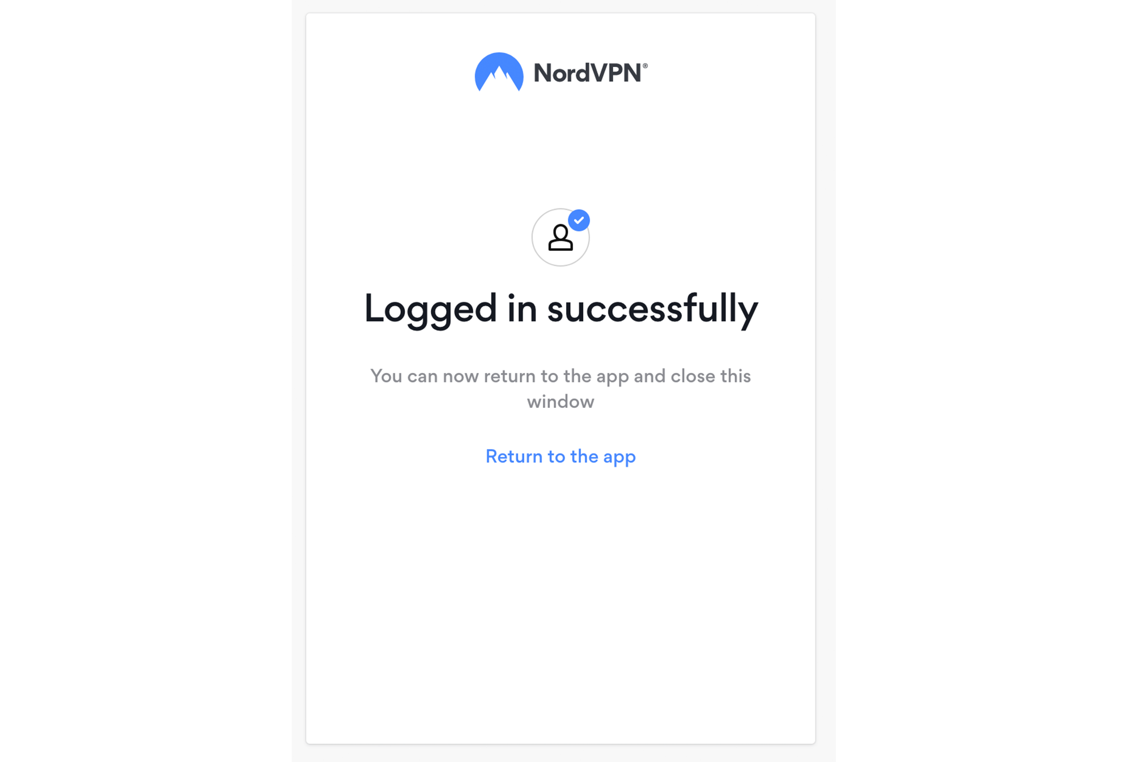 successful VPN login