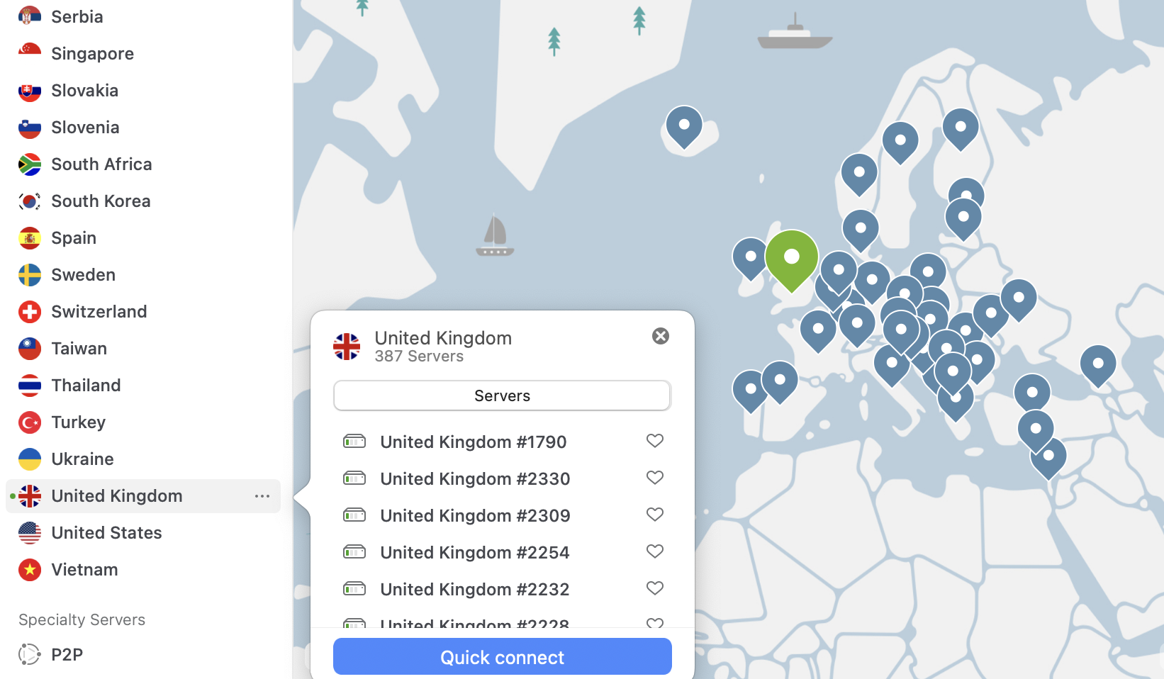 NordVPN UK servers