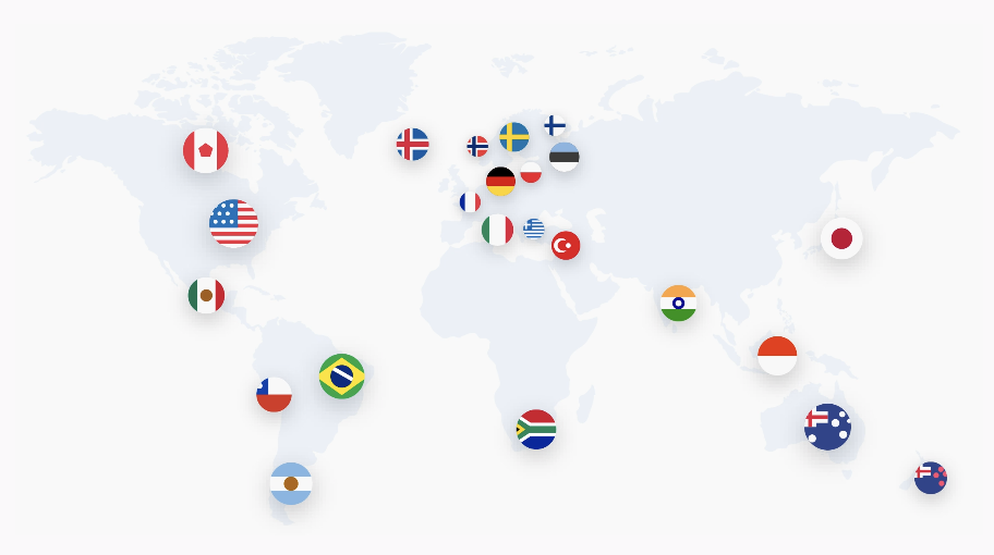 NordVPN world map