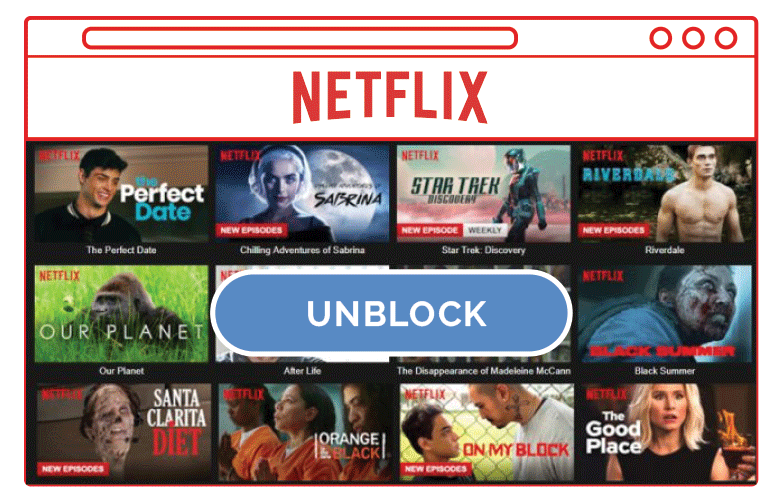 graphic of browser with Netflix tab