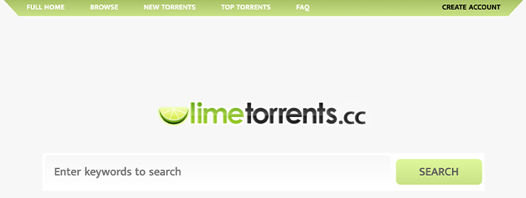 LimeTorrents homepage