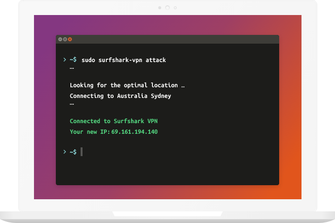 Surfshark Linux terminal