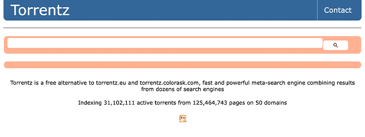 Torrentz homepage