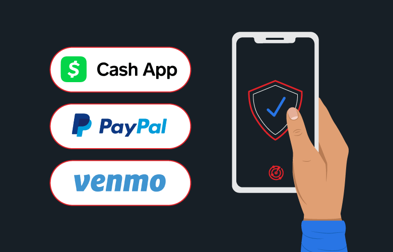 Holding Phone Cash App PayPal Venmo Graphic