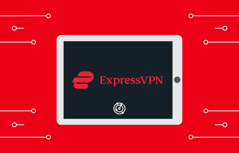 graphic of ExpressVPN on a tablet