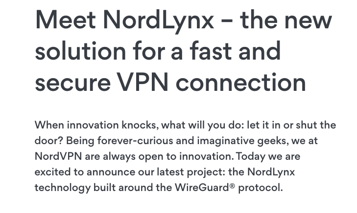 NordLynx About Page