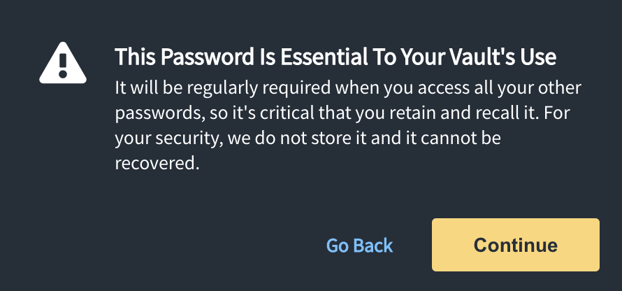 Norton vault notice