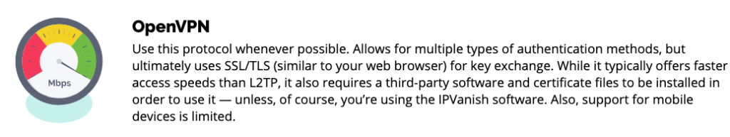 IPVanish OpenVPN Compatibility