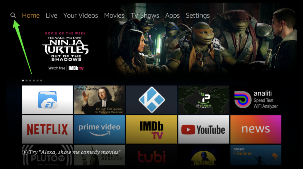 screenshot of amazon firestick homepage