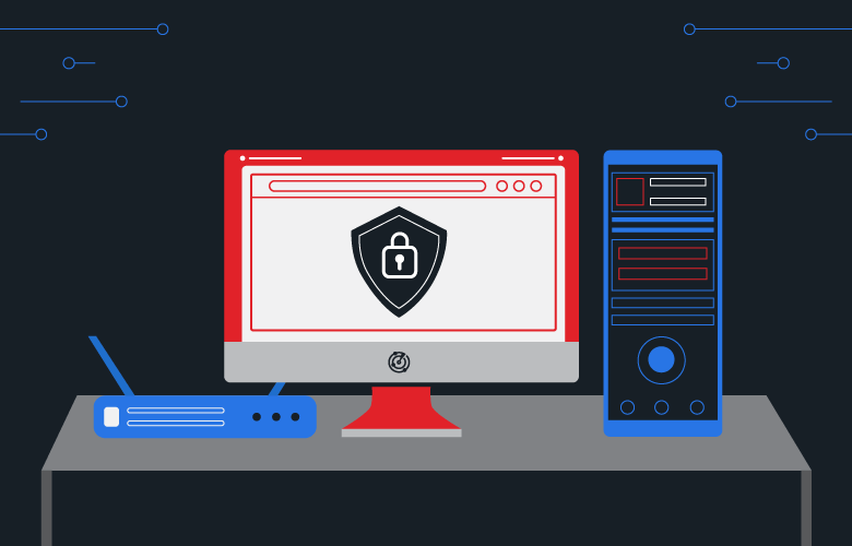 Desktop Cybersecurity Graphic