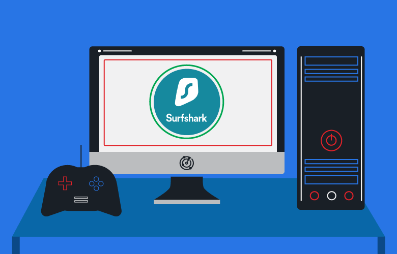 surfshark gaming vpn graphic