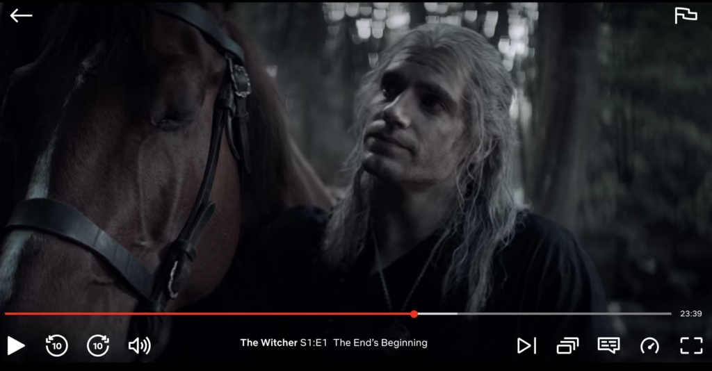 screenshot of Witcher series on netflix