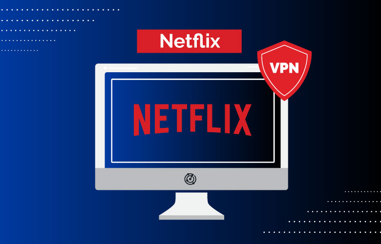 graphic of desktop computer with Netflix on screen