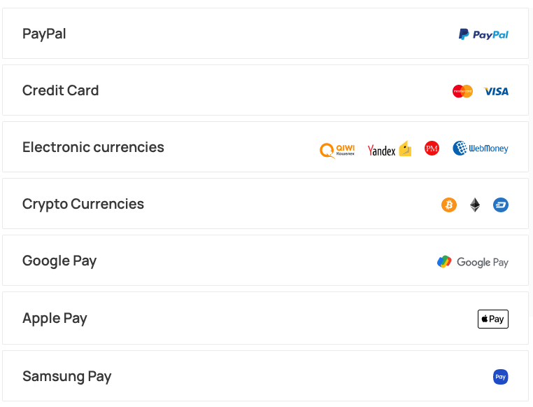 Whoer Payment Options