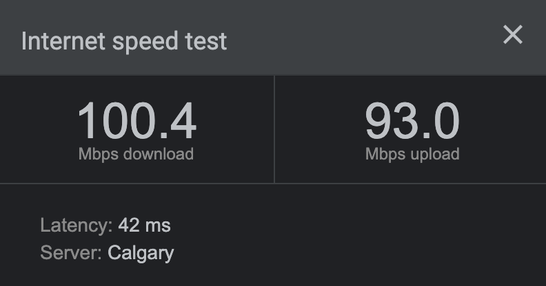 Hola VPN speed test on free Canada server